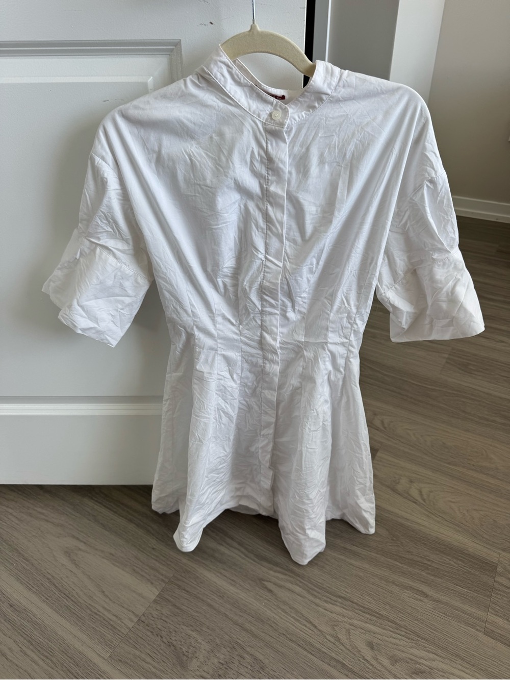 White Staud Small Button down mini dress